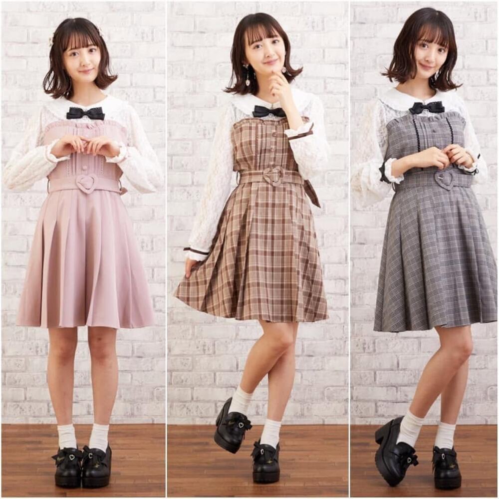 Liz Lisa Lace Pleated Heart Belt Dress Jfashion Gyaru Himekaji Coquette Japan - Picture 2 of 16